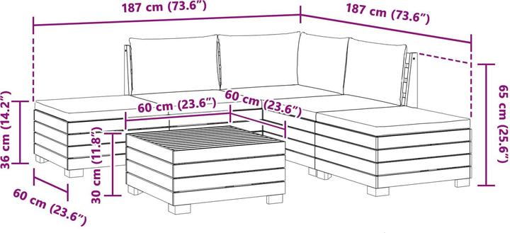 Produktbild vidaXL Outdoor-Sofa