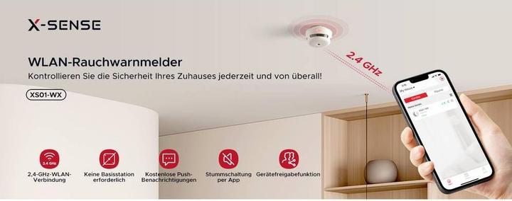 Actual product image X-Sense WLAN smoke detector with visual and audible alarm function 10 pcs.