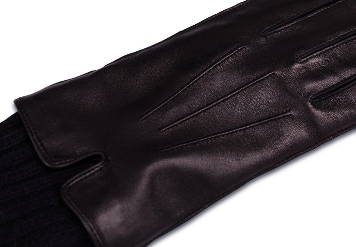 Produktbild Cash-Mere Lederhandschuhe mit Pulswärmer und Touchscreen tauglich (S)