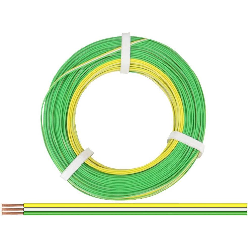 Donau, Kabelleitung, Elektronik 325-354-50 Litze 3 x 0.25mm² Gelb, Weiss, Grün 50m (50 m)