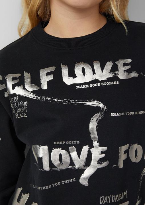 Produktbild s.Oliver Sweatshirt Kuscheliges Oversize Sweatshirt mit Folienprint (134, 140)