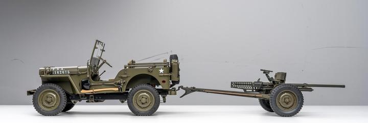 Immagine prodotto RocHobby Rimorchio Cannone anticarro M3 1:12 (RTR pronto all'uso)
