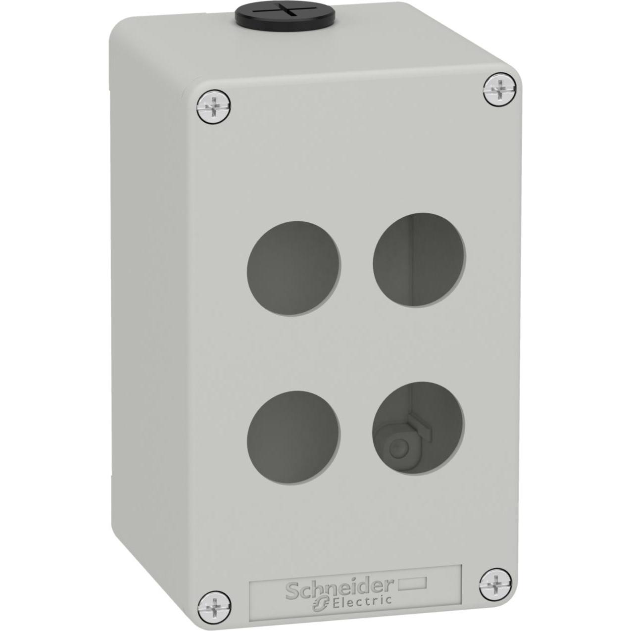 Schneider Electric XAPD2504 Leergehäuse XAP Metall grau für 4x22mm - CSA (Gehäuse), Elektronikzubehör + Gehäuse, Grau