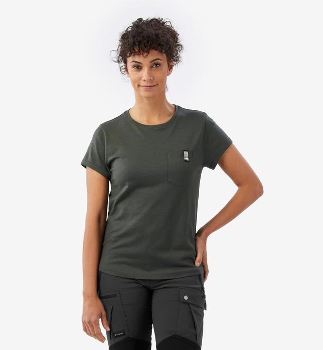 Image du produit Forclaz T-shirt manches courtes 100 % laine mérinos femme, Merino 100% vert (L)
