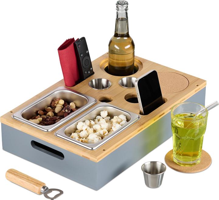Edelstahl, Holzfarbe, Grau
