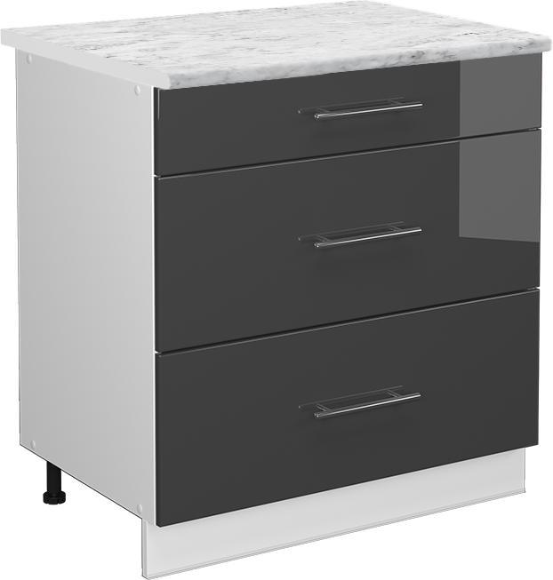 Anthrazit, Anthrazit hochglanz, Marble-Weiss, Weiss