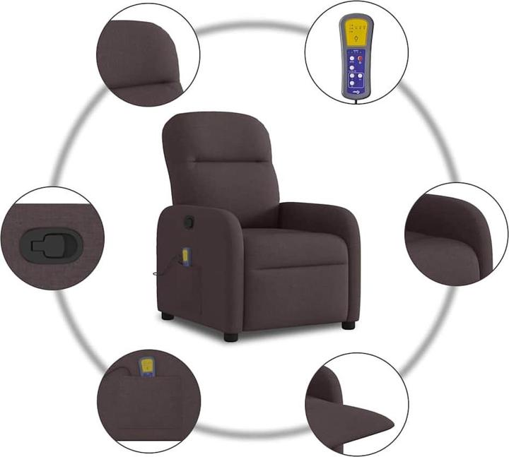 Image du produit vidaXL Fauteuil de massage Tissu Marron Foncé