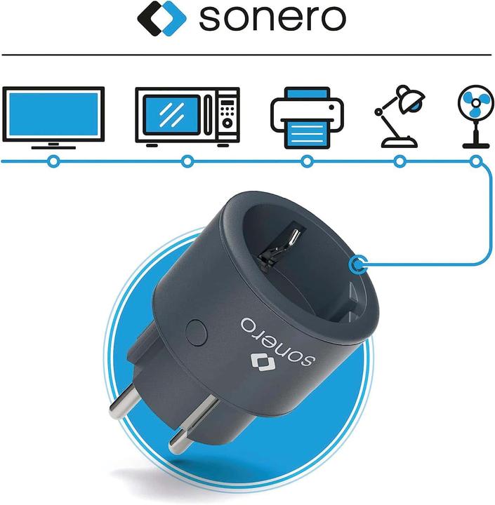 Produktbild Sonero Funksteckdosen Set, 1 Sender, 4 Empfänger, anthrazit (4 x)