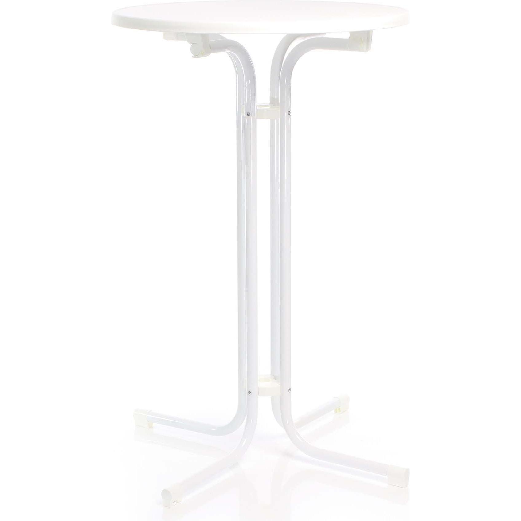 Thumbnail - Wiltec, Bartisch, Toboli klappbarer Bistrotisch Weiss Ø 70 cm Stehtisch Bartisch Partytisch rund