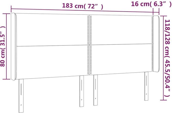 Image du produit vidaXL Kopfteil (183 x 16 x 128 cm)