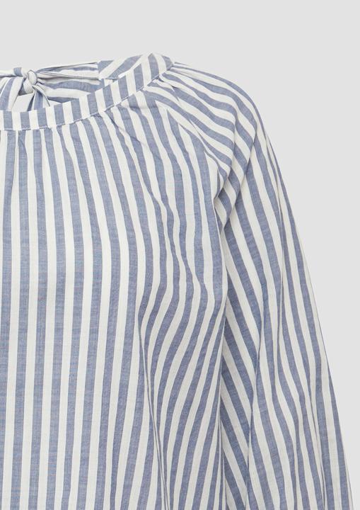 Produktbild S.Oliver Bluse Streifenbluse mit Raffung und Schleife (36)