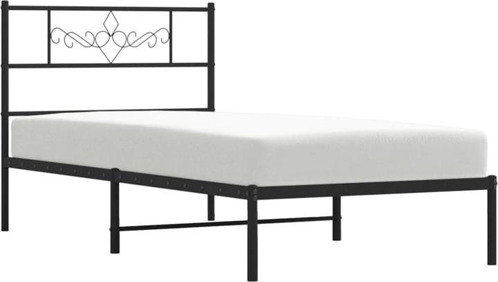 Produktbild vidaXL Bettgestell Kopfteil Fussteil Metallbett Bett Doppelbett Weiss 120x190cm (120 x 190 cm)