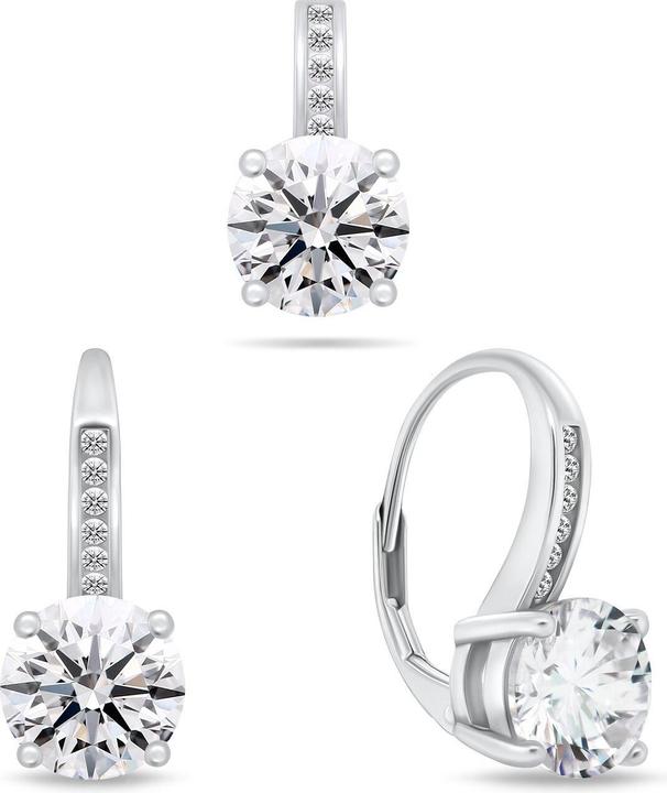 Image du produit Brilio Silver - Charmante parure en argent avec zircons SET241W (pendentif. Boucles d'oreilles dangle)