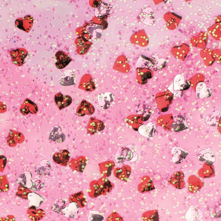 Immagine prodotto Glorex Bottiglia di colla glitter 53ml "Confetti" cuori rosso/argento (53 ml)