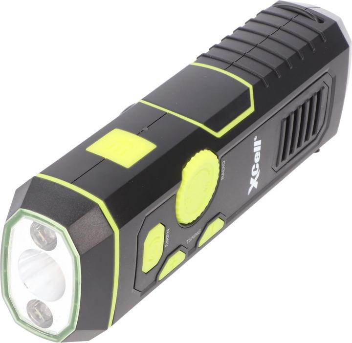 Image du produit XCell Lampe de poche dynamo avec radio FM, alarme et fonction powerbank (30 lm)