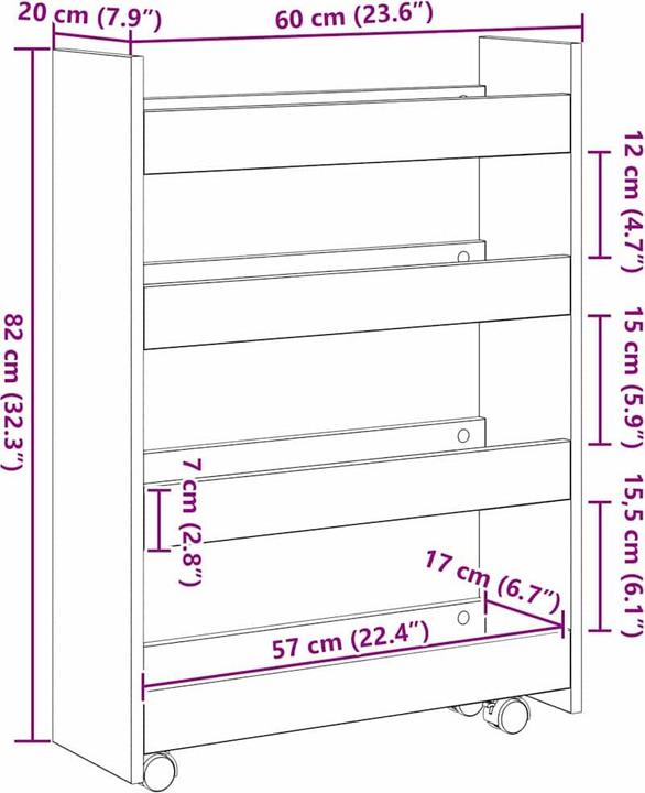 Actual product image vidaXL Storage trolley
