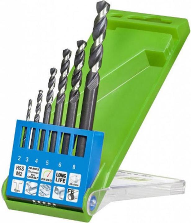 Actual product image kwb HI-NOX HSS drill set 6 pieces (2 mm, 3 mm, 5 mm, 6 mm, 8 mm, 4 mm)