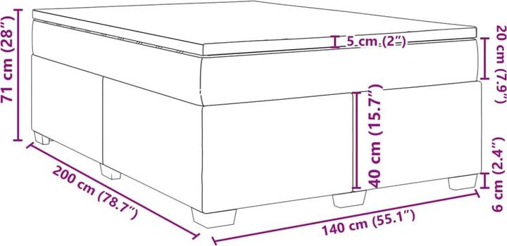 Produktbild vidaXL Boxspringbett (140 x 200 cm)