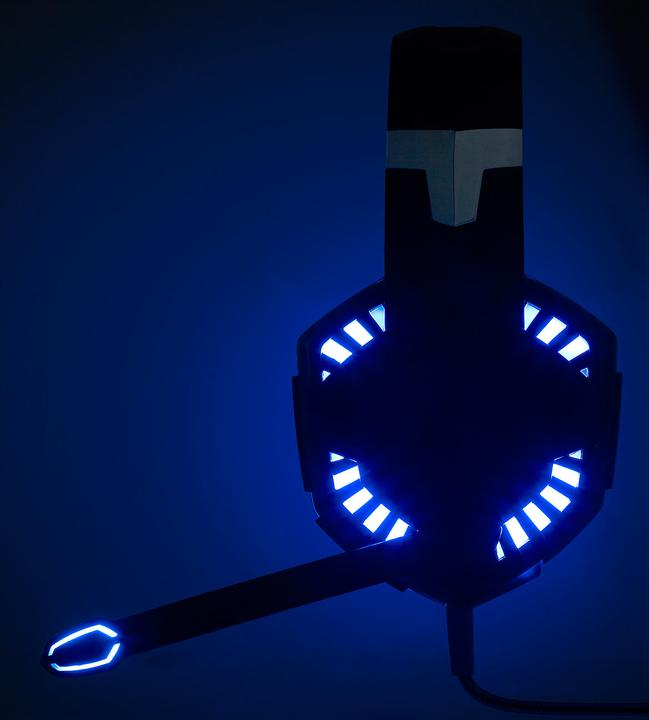 Immagine prodotto Mod-it Cuffia da gioco illuminata con telecomando via cavo e interruttore del microfono (Cablato)