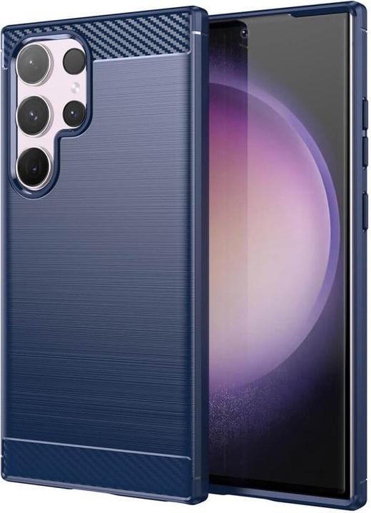 Produktbild Cover-Discount Metall Carbon Look Hülle blau (Samsung Galaxy S24 Ultra)