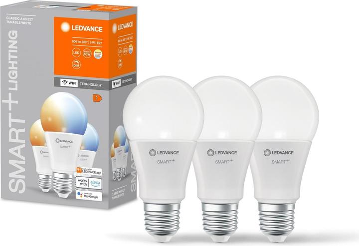 Actual product image Ledvance Smart+ Wifi Classic (E27, 9 W, 806 lm, 3 x, F)