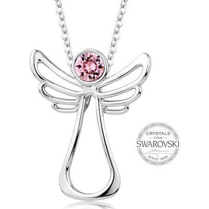 Levien, Halsschmuck, Guardian Angel Pink Crystal Necklace (L)