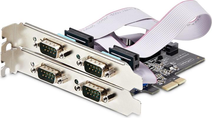 Produktbild StarTech com PS74ADF-SERIAL-CARD, PCIe, Seriell, RS-232/422/485, Schwarz, Aktivität, ASIX - AX99100
