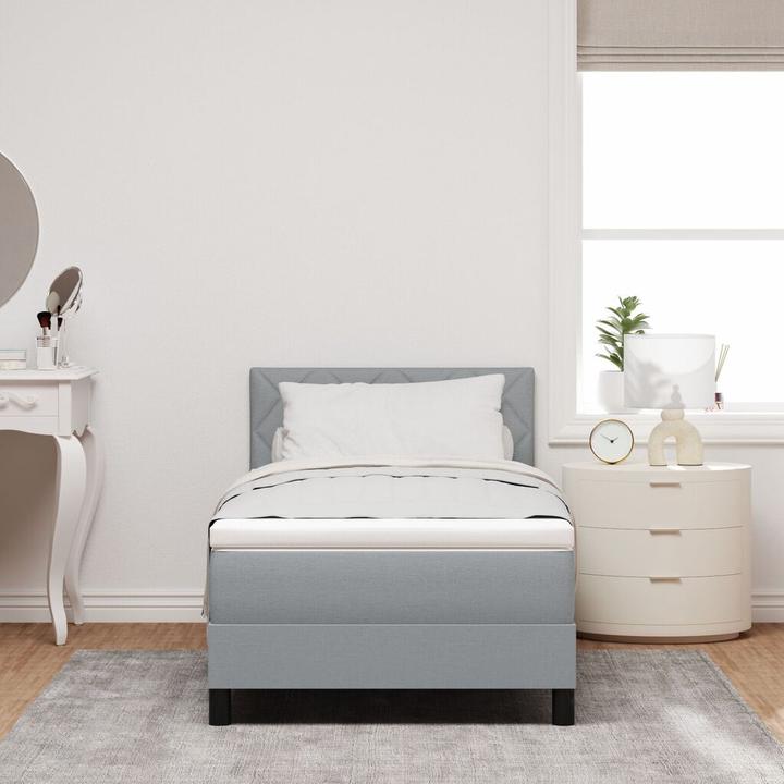 Image du produit VidaXL Lit Boxspring avec matelas & LED Gris clair 90x200 cm Tissu (90 x 200 cm)