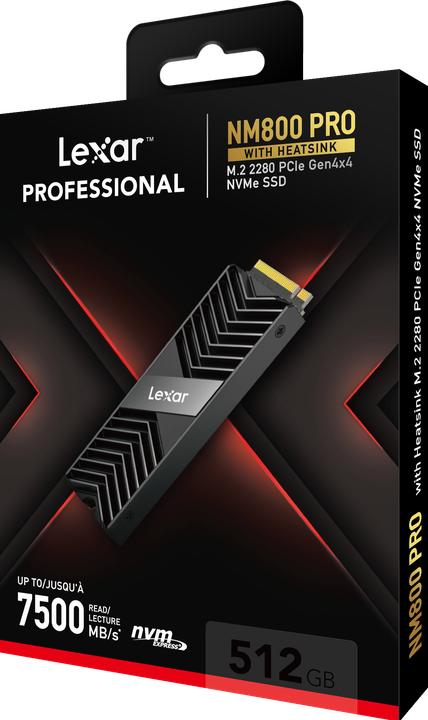 Image du produit Lexar SSD 512GB 7450/3500 NM800 HS M.2 LEX (512 Go, M.2 2280)