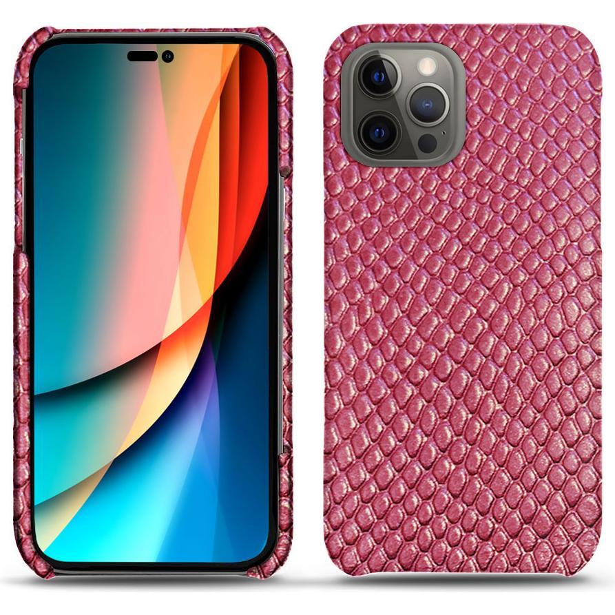 Noreve Lederschutzhülle (Apple iPhone 14 Pro), Smartphone Hülle, Rosa