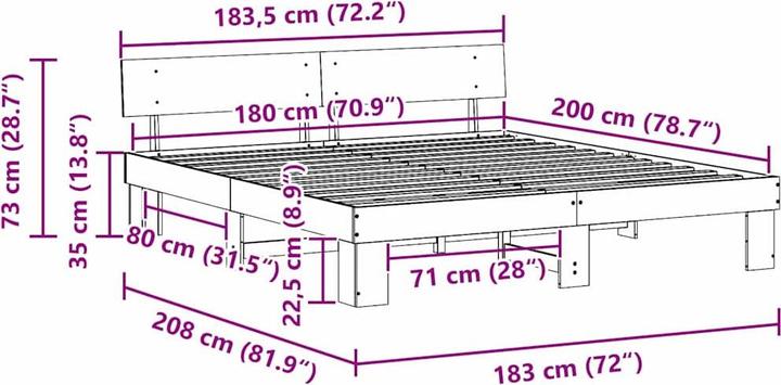 Actual product image vidaXL Bedstead (180 x 200 cm)