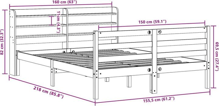 Produktbild vidaXL Bettgestell (150 x 200 cm)