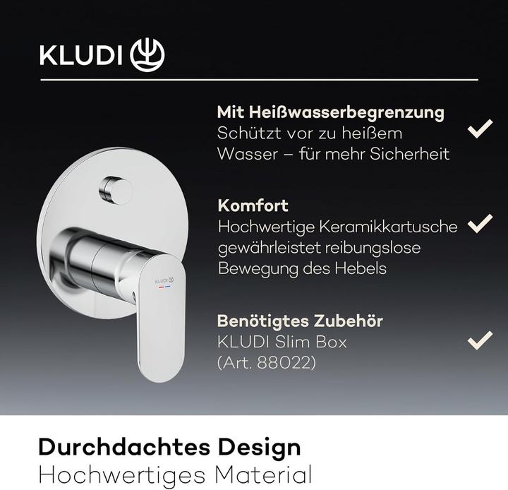Produktbild Kludi X1 Unterputz Wannefüll-& Brause-Einhandmischer, push & switch
