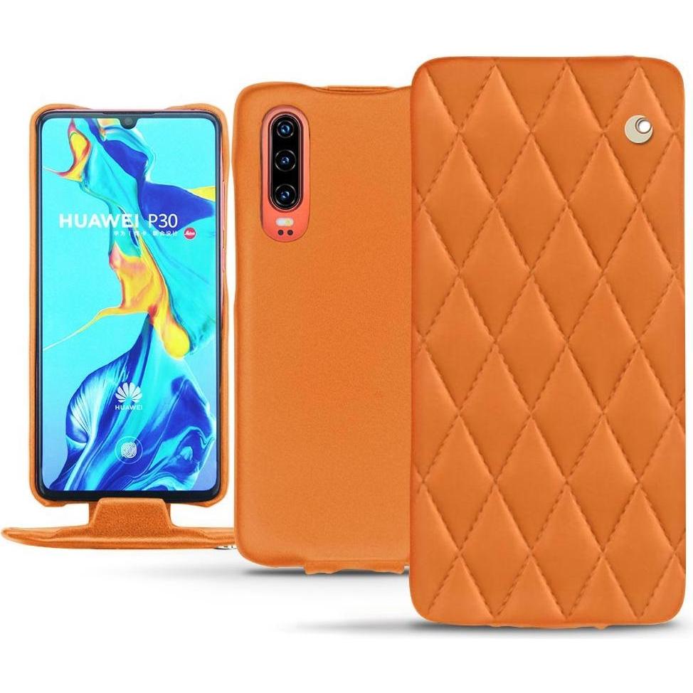 Noreve Lederschutzhülle vertikal (Huawei P30), Smartphone Hülle, Orange