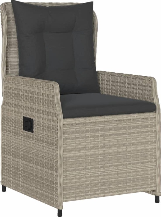 Produktbild VidaXL Gartenmöbel Essgruppe Gartengarnitur Sitzgruppe 7tlg Hellgrau Poly Rattan (160 cm)