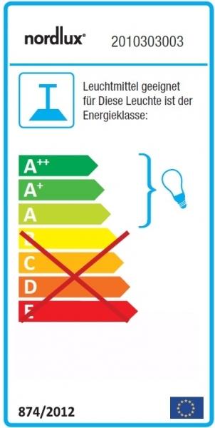 Energie-Label Nordlux Josefine, 7-Pendelleuchte, Schwarz (E27)