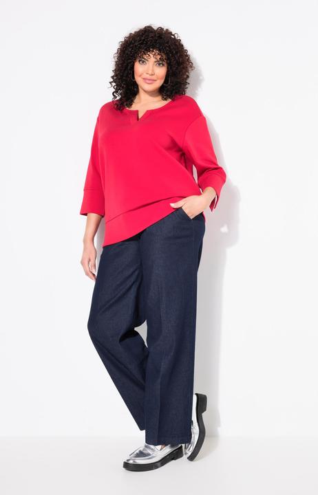 Actual product image Ulla Popken Front Crease Wide Leg Jeans (46)