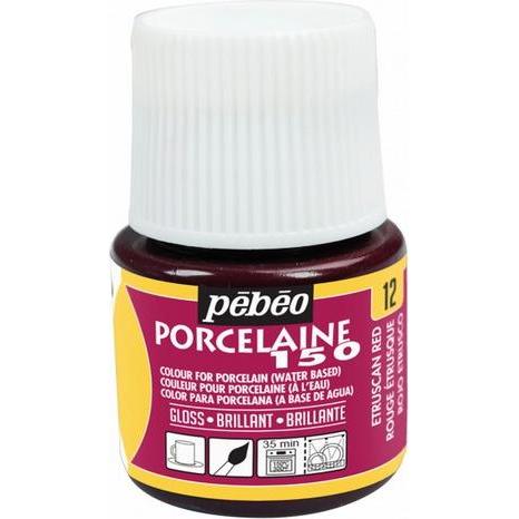 Pebeo, Künstlerfarbe + Bastelfarbe, Porcelaine 164 (Etruskerrot, 45 ml)