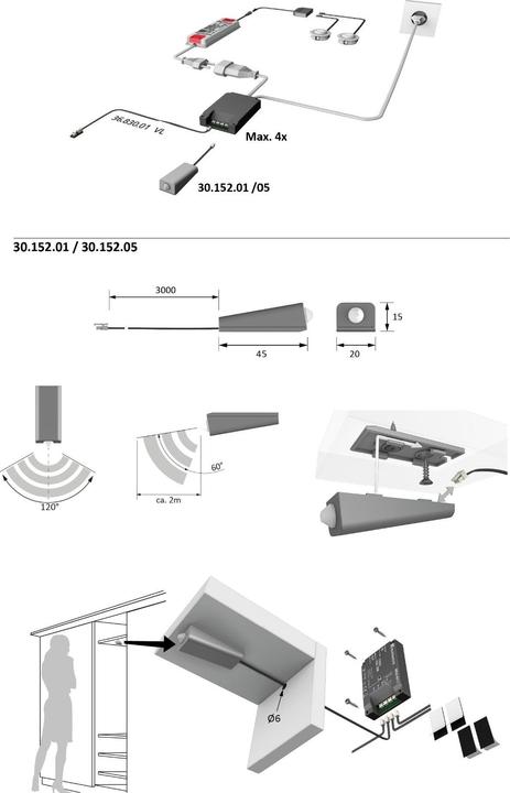 Produktbild Halemeier Anbau-Bewegungsmelder MultiSwitch2 PIR (2 m)
