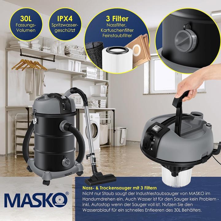 Immagine prodotto Masko Nass-Trockensauger (Aspirapolvere a umido e a secco)