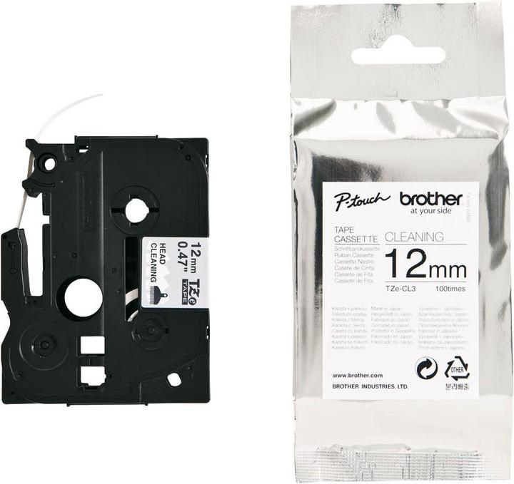 Brother Tzecl3 12-Mm-Bandkassette (Kopfreinigung) (1.20 cm, Schwarz)