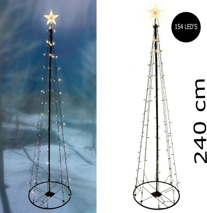 Actual product image Mojawo XXL LED Metal Christmas Tree with Star warm white 154 LEDs 240cm