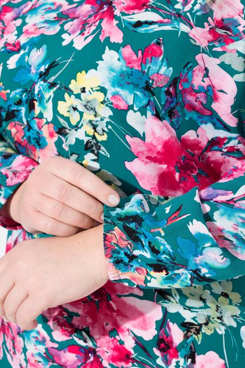 Produktbild Miamoda Midikleid, Blumenmuster, doppelter Saumvolant (48)
