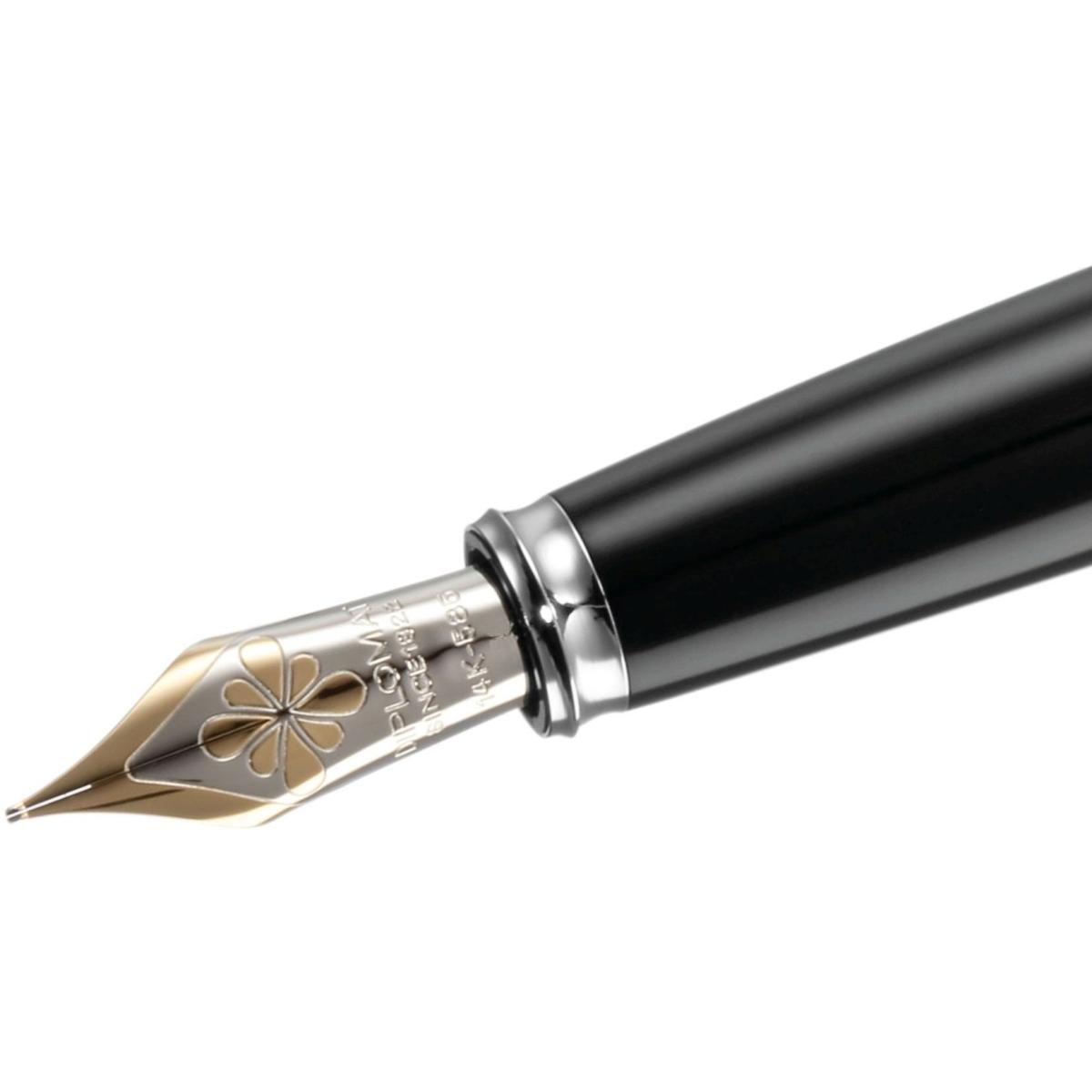 Diplomat, Schreibstifte, Federaggregat verchromte Beschläge mit Goldfeder 14kt bi-color Excellence A plus Breite M (Bi-C...