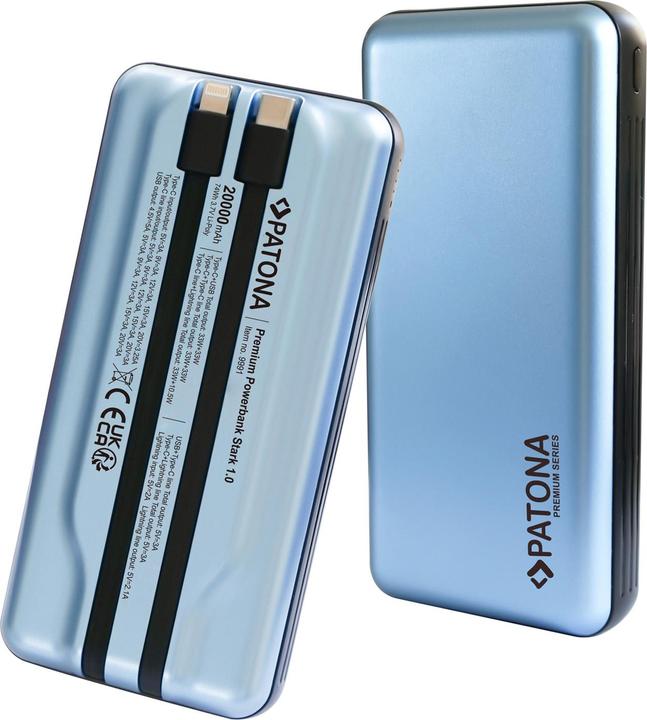Produktbild Patona Powerbank USB-C/ Ligh. 65W 20000 (20000 mAh, 65 W, 74 Wh)