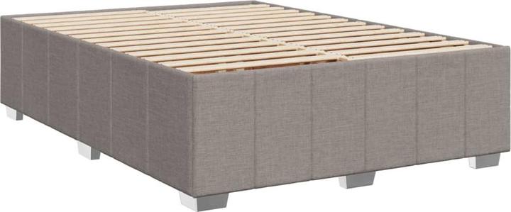 Actual product image vidaXL Boxspringbett Doppelbett Polsterbett Bett Matratze Taupe 140x190cm Stoff (140 x 190 cm)