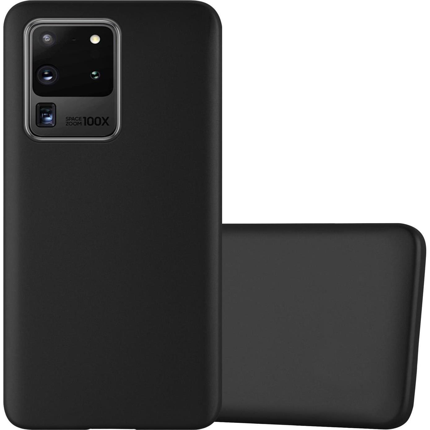 Cadorabo TPU Matt Metallic Cover (Samsung Galaxy S20 Ultra), Smartphone Hülle, Schwarz