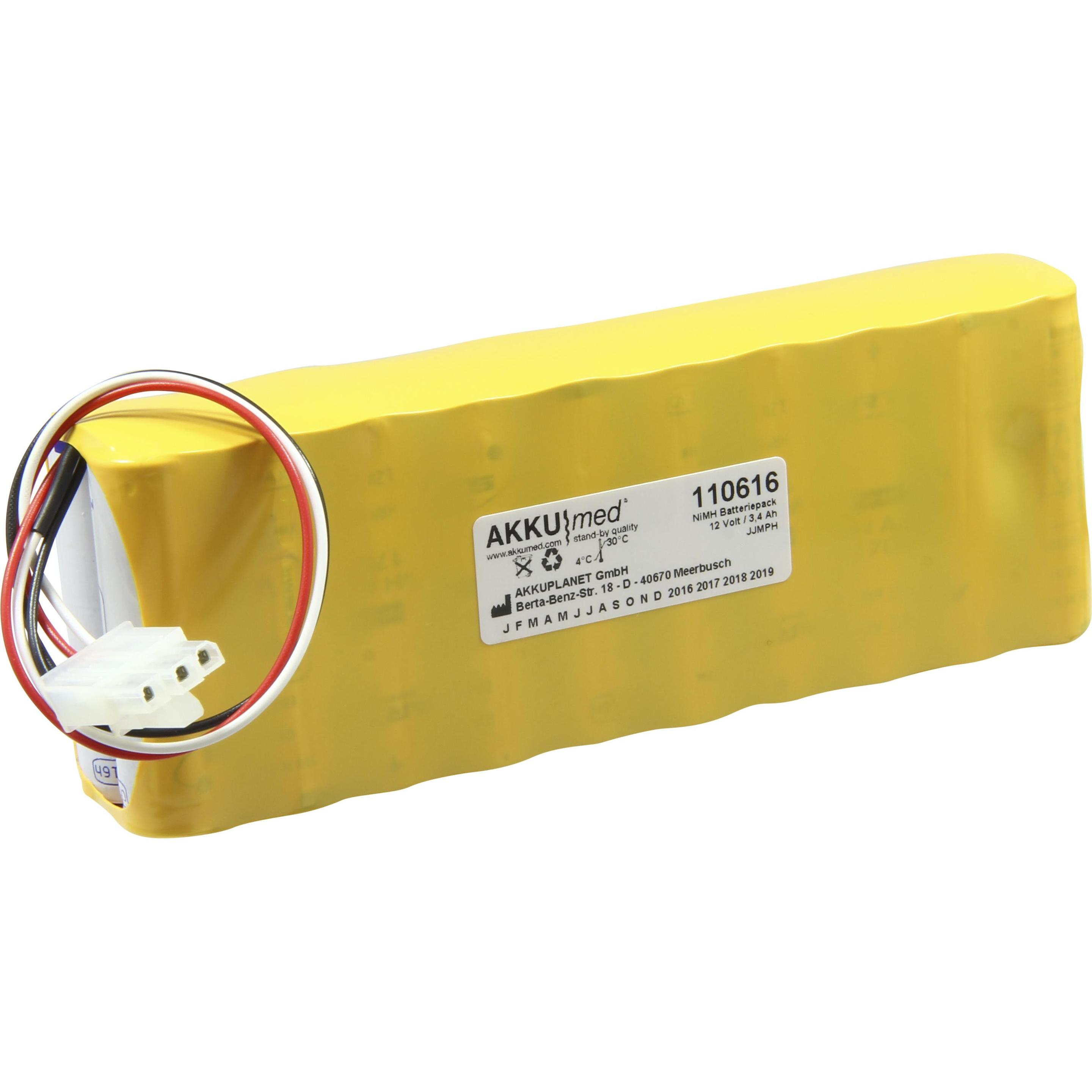 XCell NiMH Akku passend für Medical Econet Cardio M, M Plus (3400 mAh), Batterien + Akkus
