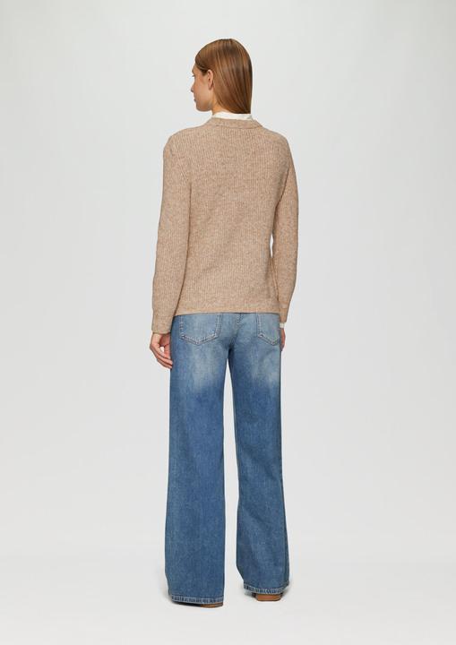 Image du produit S.Oliver Strickpullover Strickpullover mit Rippdetail und Crew Neck (46)