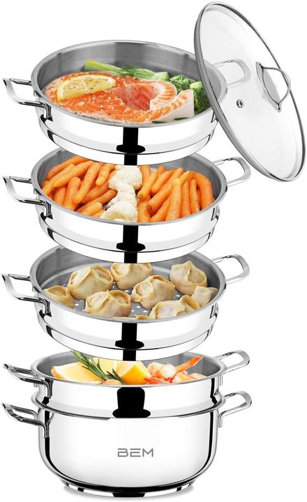 Actual product image BEM 6-piece set steam cooker (28 cm, Steam cooker, Stainless steel)
